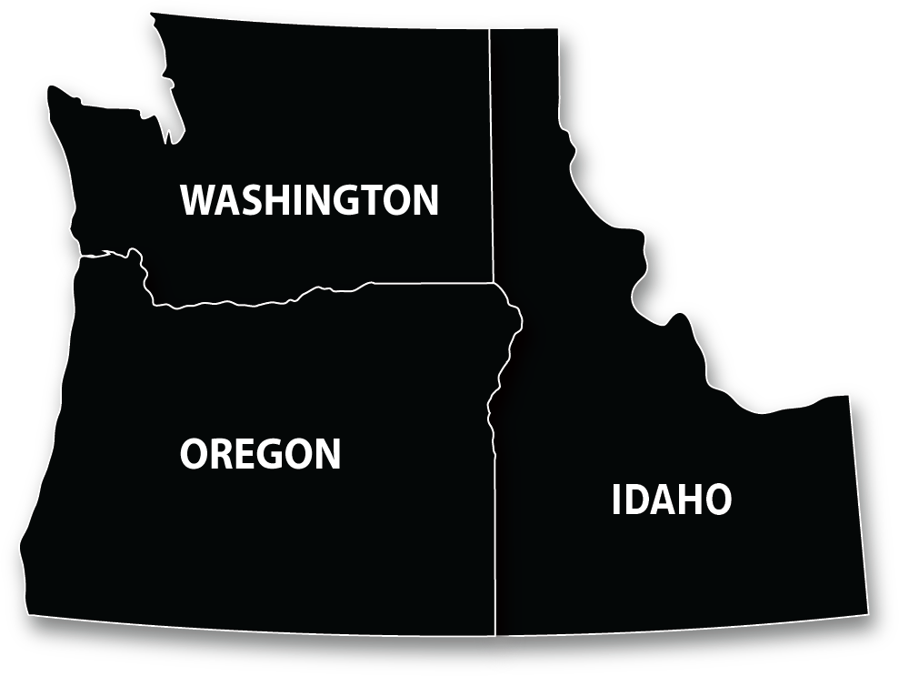 Oregon, Washington and Idaho