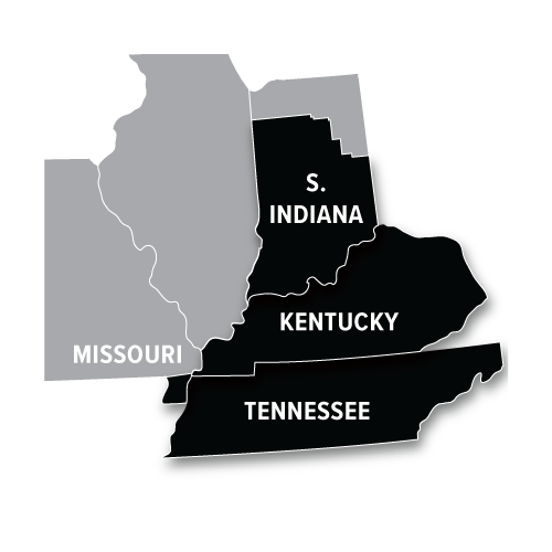 Tennessee, Kentucky and Southern Indiana